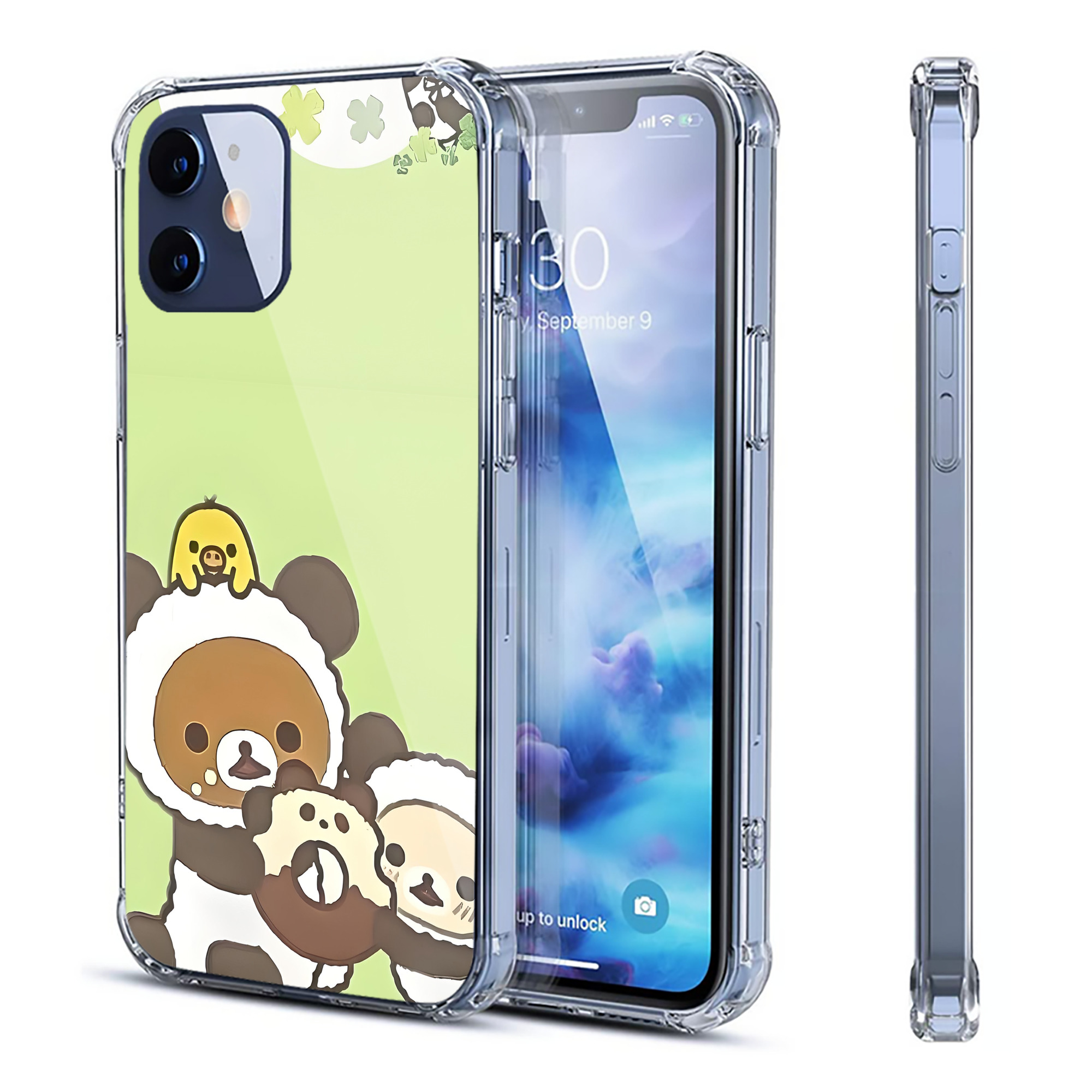 （画像用） リラックマ リラックマ キイロイトリ Rilakkuma Korilakkuma Kiiroitori 【iPhone 12シリーズ対応】透明スマホケース（クリアソフトケース）